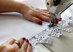 Obrus Plamoodporny z Gipiurą Koronką Biały 120x280