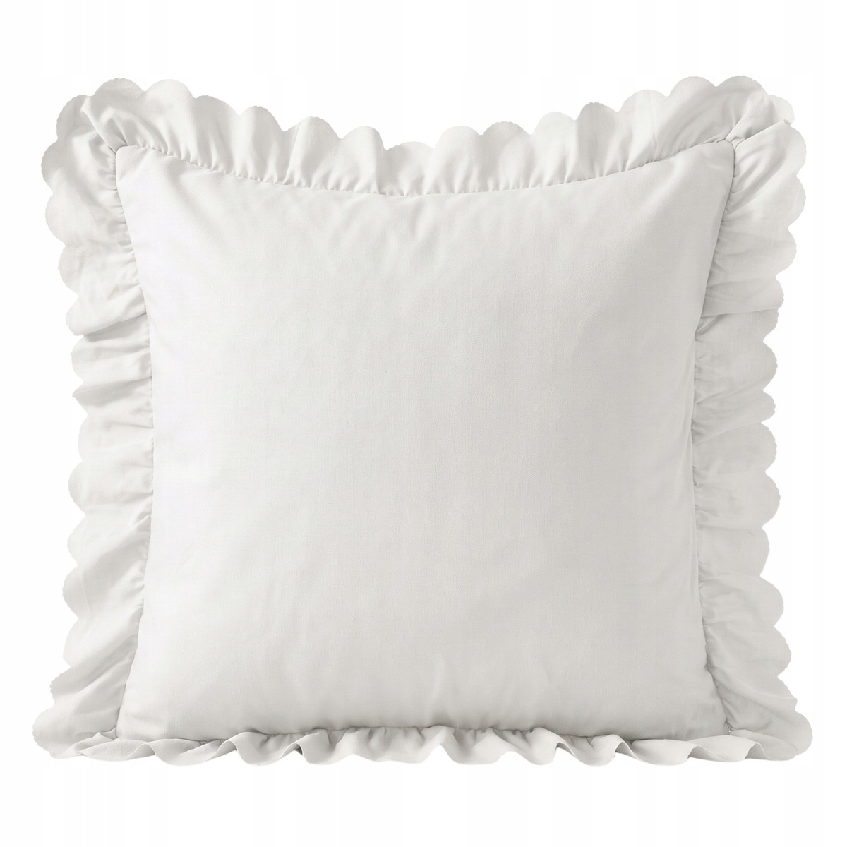 Poszewka z falbaną Luxury Jowita biała 45x45 cm