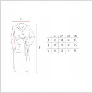 Kimono Robe Gofer Cotton Unisex XS Powder