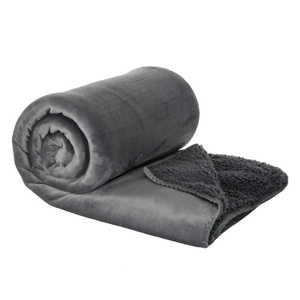Blanket 200 x 220 Microfiber Double-sided Tedy Steel