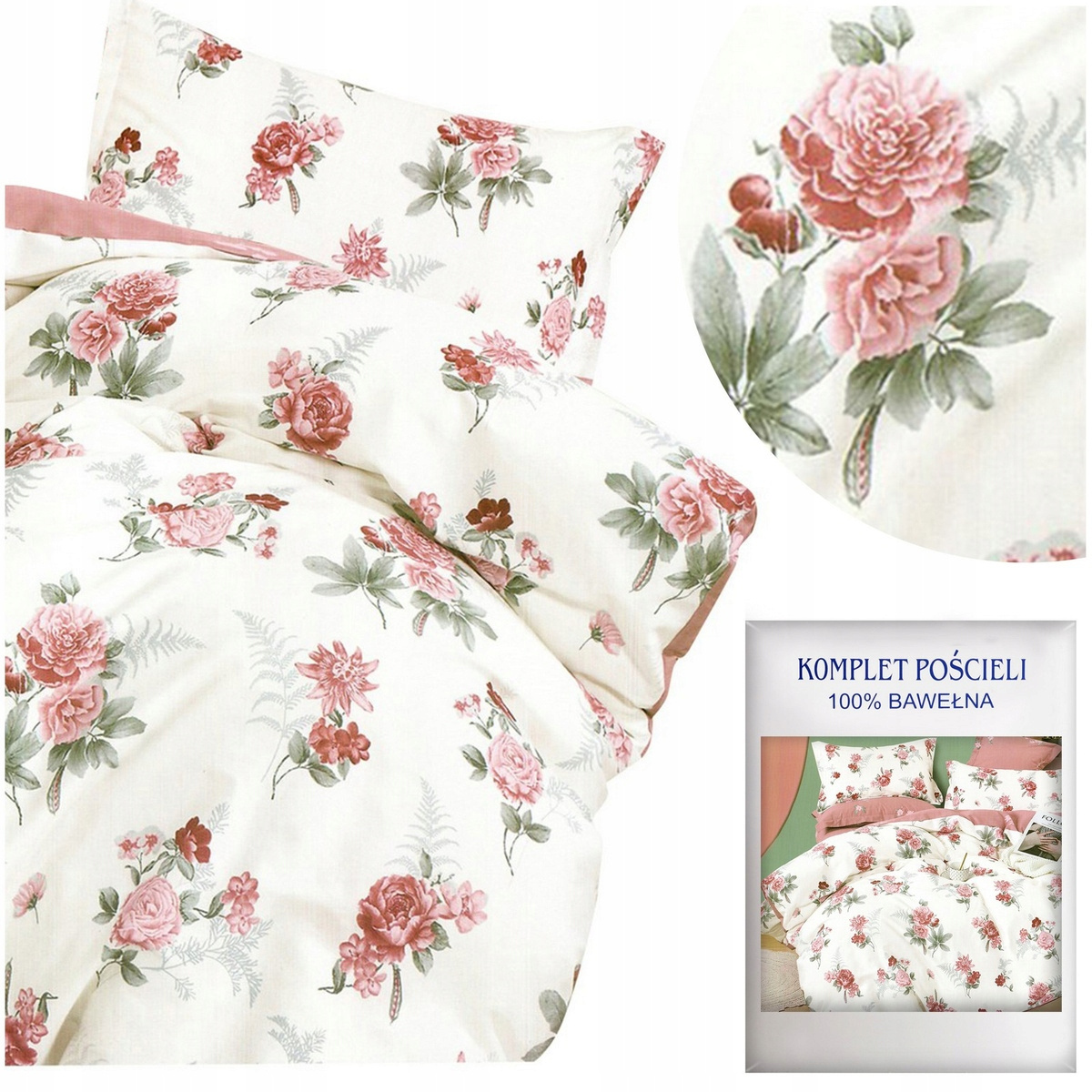 Pościel satyna bawełniana 140x200 w kwiaty – naturalny skład i elegancja