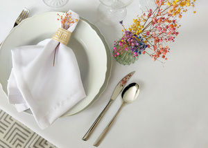 Obrus Plamoodporny z Gipiurą Koronką Biały 120x280