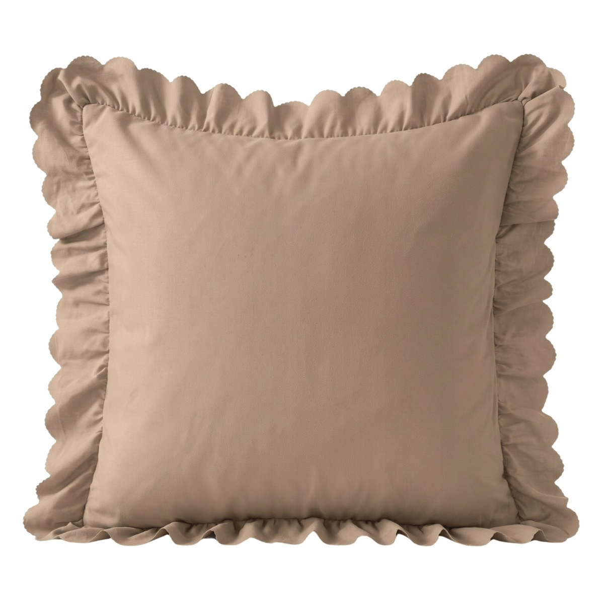 Poszewka na poduszkę z falbaną Luxury Jowita – beżowa poszewka 40x40 cm