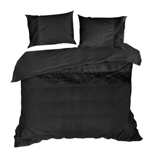 Cotton Bedding Set 160 x 200 Lana3 Black