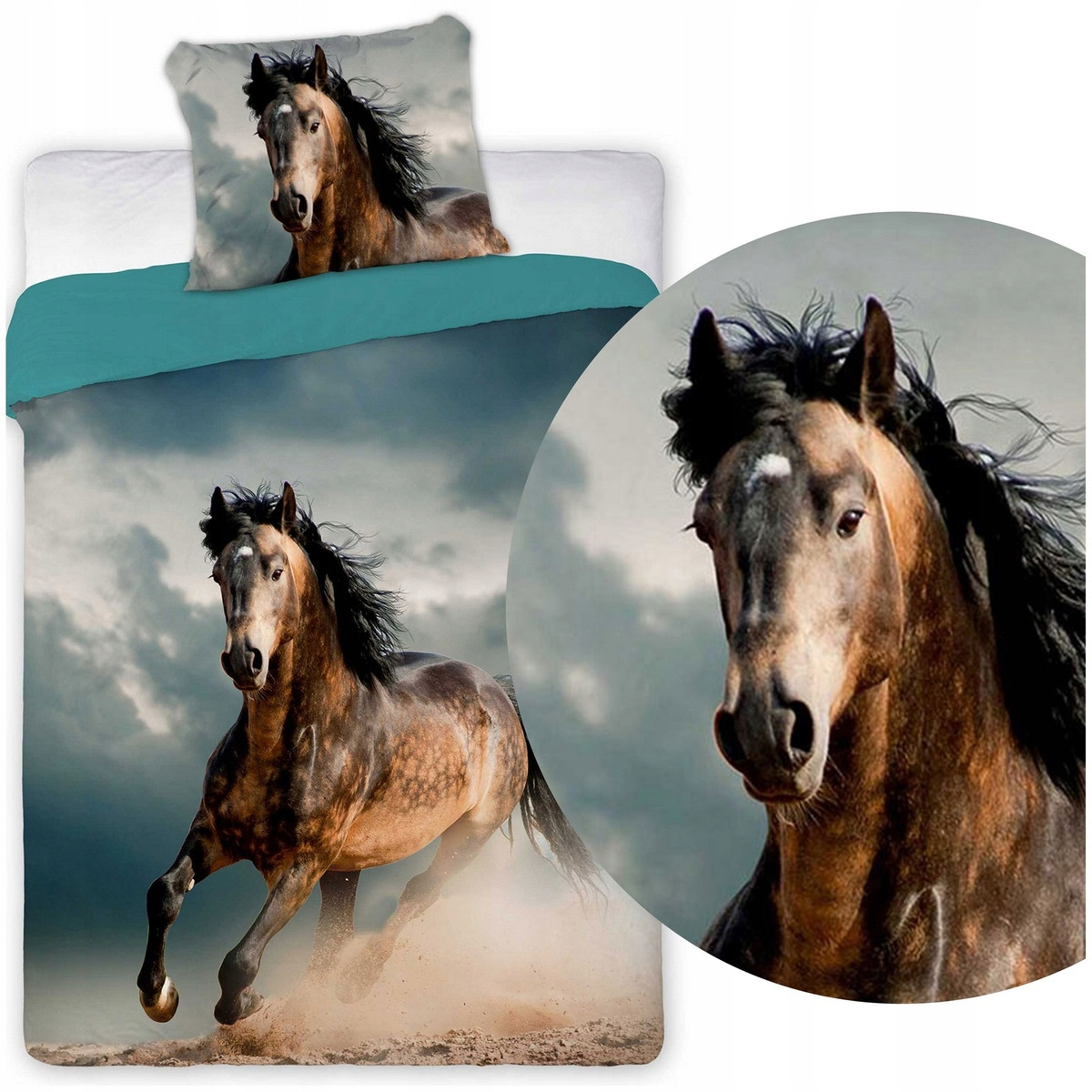 Pościel bawełniana Faro Best Friends Koń 140x200 – komplet młodzieżowy