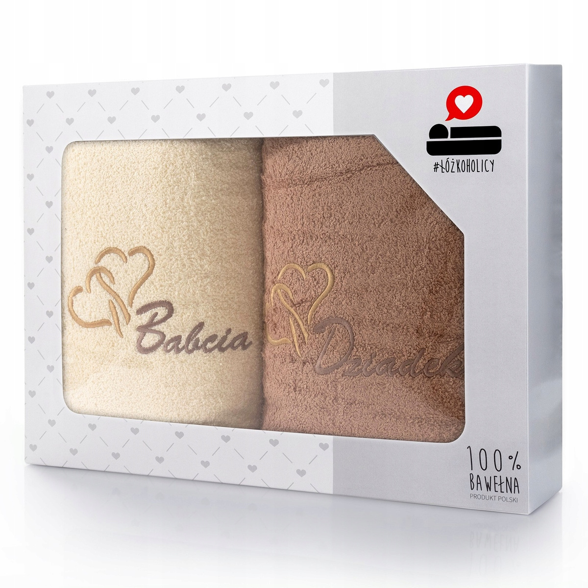 Komplet ręczników LUBA 50x100 frotte – upominek dla Babci i Dziadka