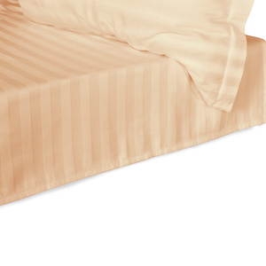 Prześcieradło 160 x 240 Satyna Bambus STRIPE BEIGE