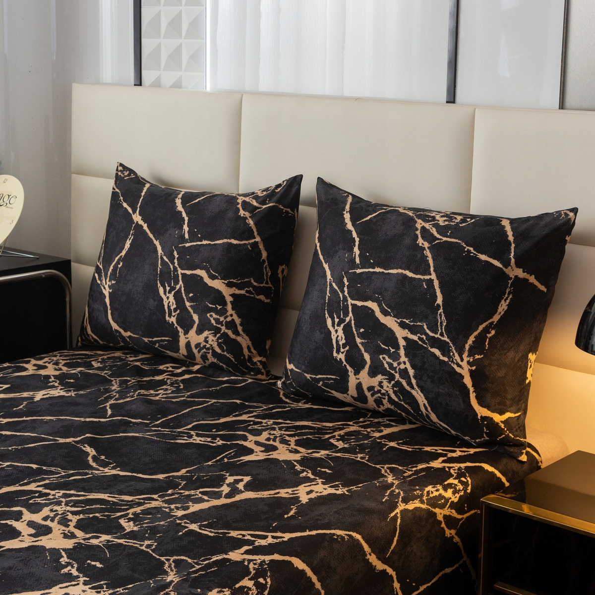 Pościel 140x200 Eusebia Home elegancki wzór marmurek
