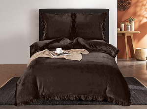 Bedding 160 x 200 3 pcs Microfiber Ruffle Erva 2815