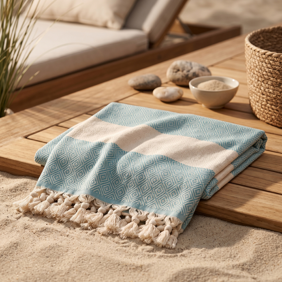 Ręcznik plażowy Peri Hamam Elmas miękka tkanina bawełniana