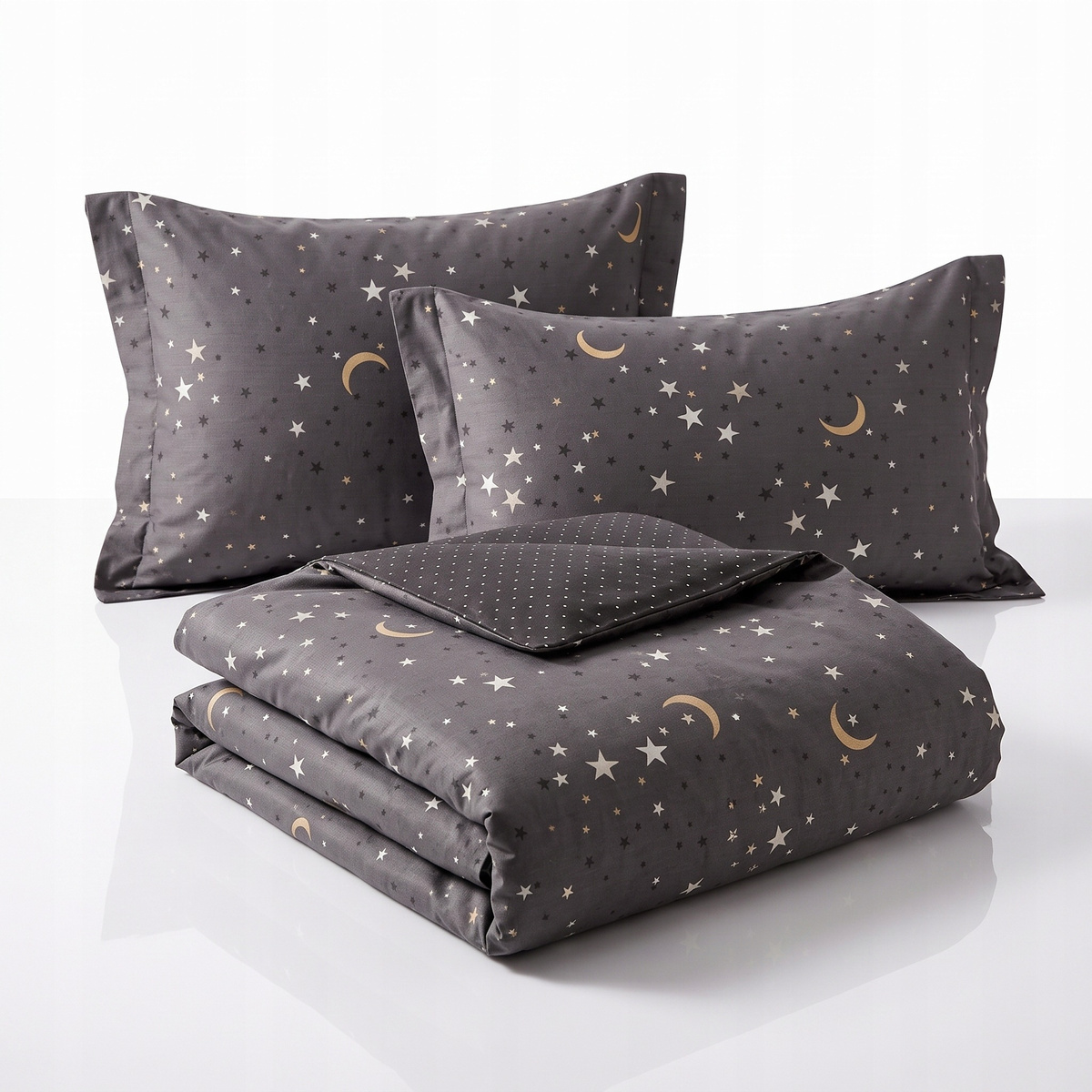 Pościel satynowa bawełniana 160x200 model A1190 – aranżacja 3-częściowego kompletu