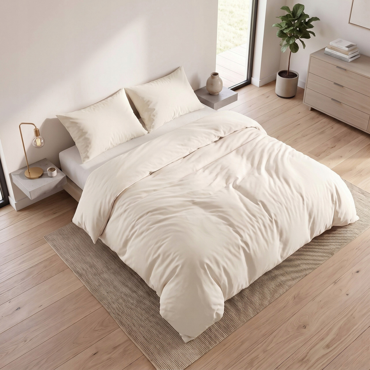 Pościel Daniela Classic 140x200 naturalna satyna bawełniana
