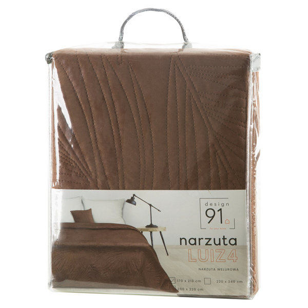 Narzuta 170 x 210 Pikowana Velvet Luiz4 Cegła