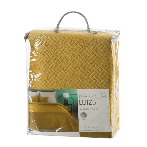 Narzuta 200 x 220 Pikowana Velvet Luiz5 Musztar