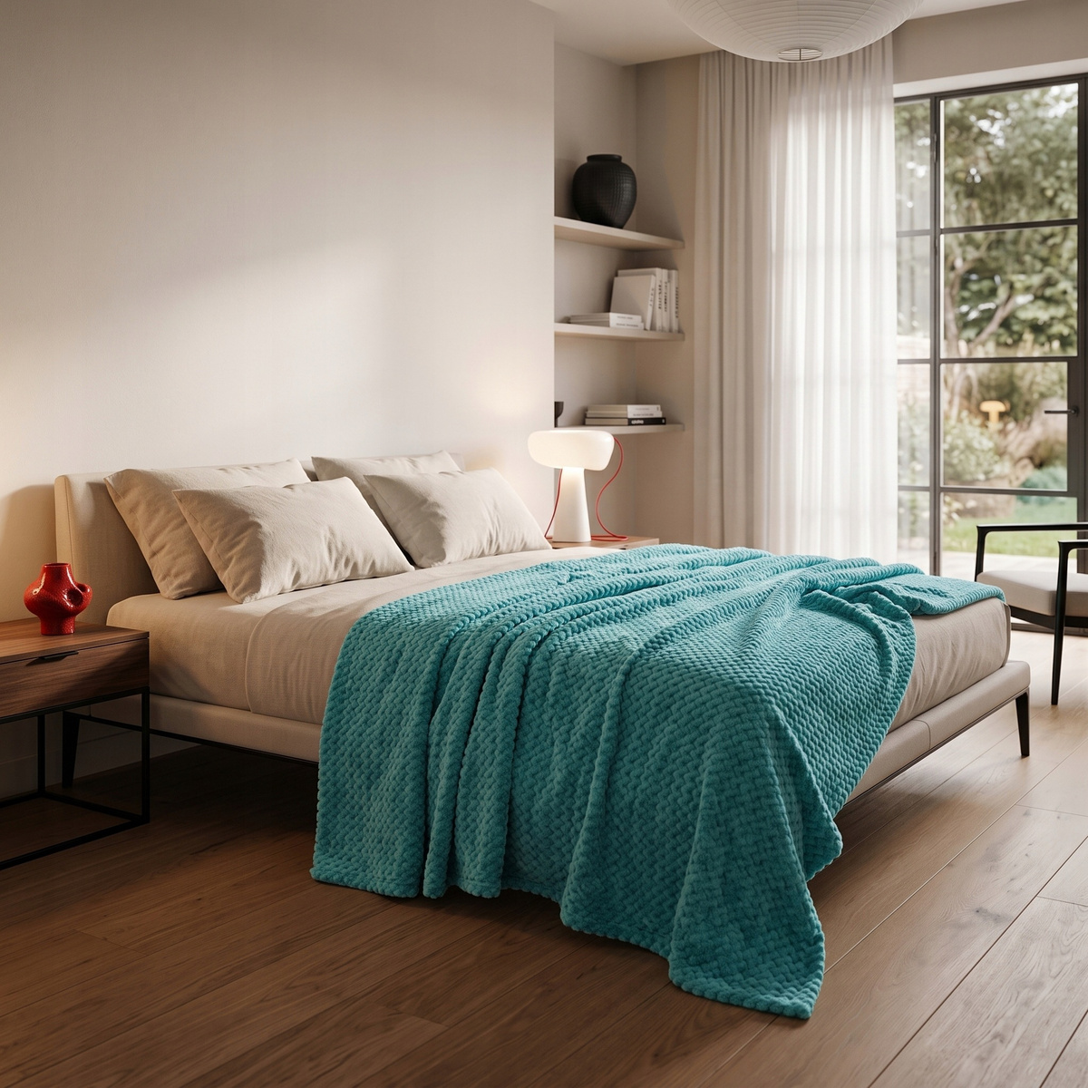 Koc Łóżkoholicy 200x220 lazur gramatura 260 g/m2