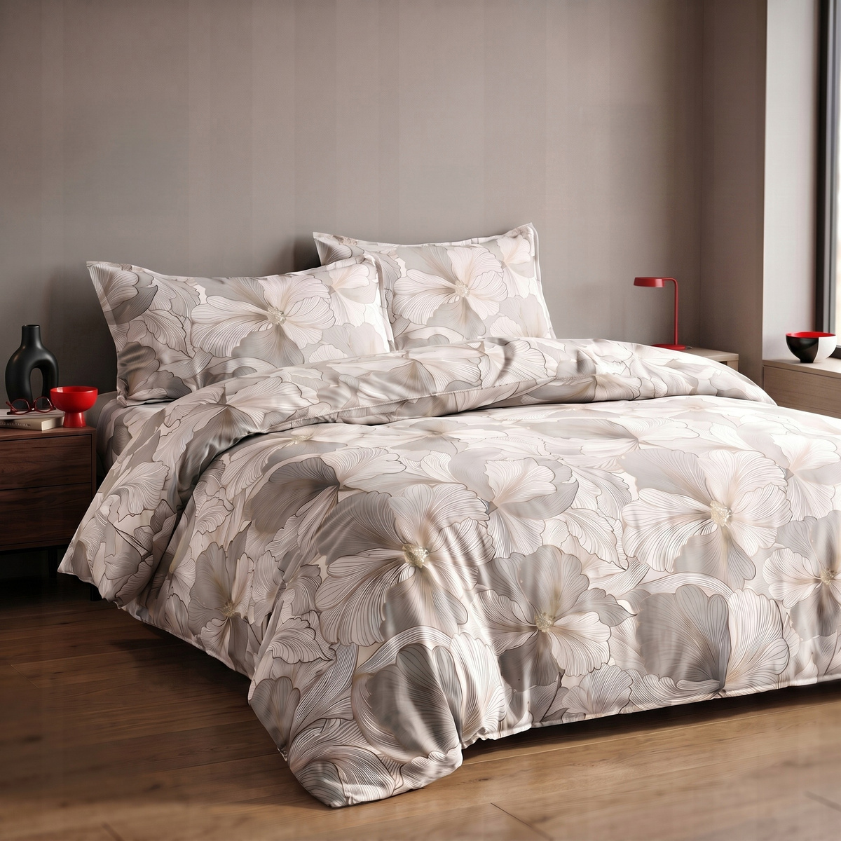 Pościel satynowa Dalwin 1012 – komplet poszwa 160x200 cm i dwie poszewki 70x80 cm