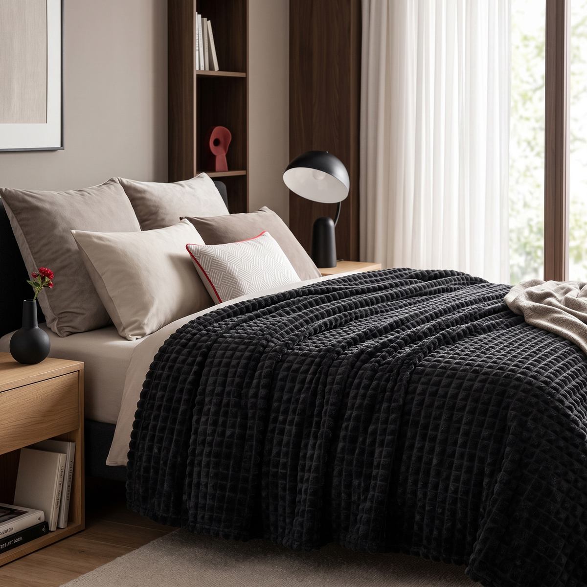 Koc Larysa 160x200 puszysta mikrofibra i elegancki tłoczony wzór