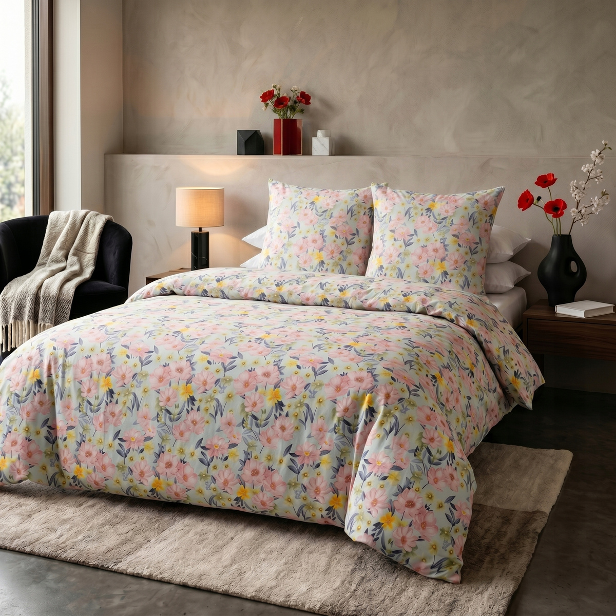 Pościel Maria Home 140x200 – wymiary i wielokolorowy motyw kwiatowy