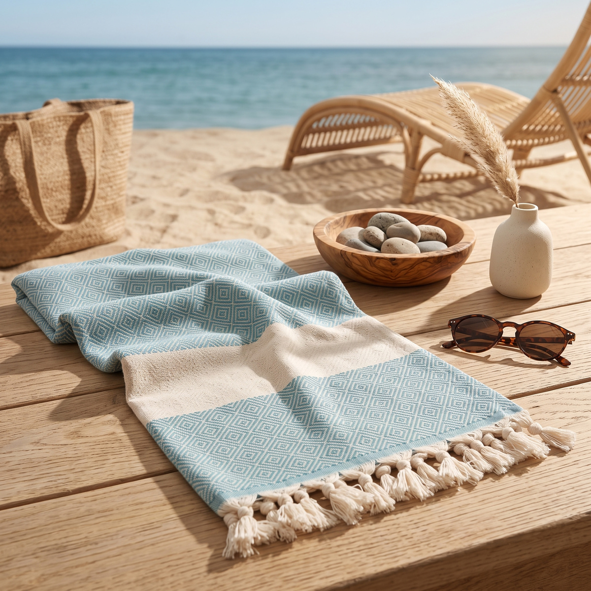 Ręcznik plażowy Peri Hamam Elmas kompaktowy w podróży
