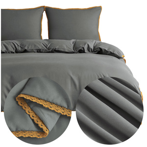 Bedding set 160 x 200 3 pcs Smooth with Lace Brandon 06