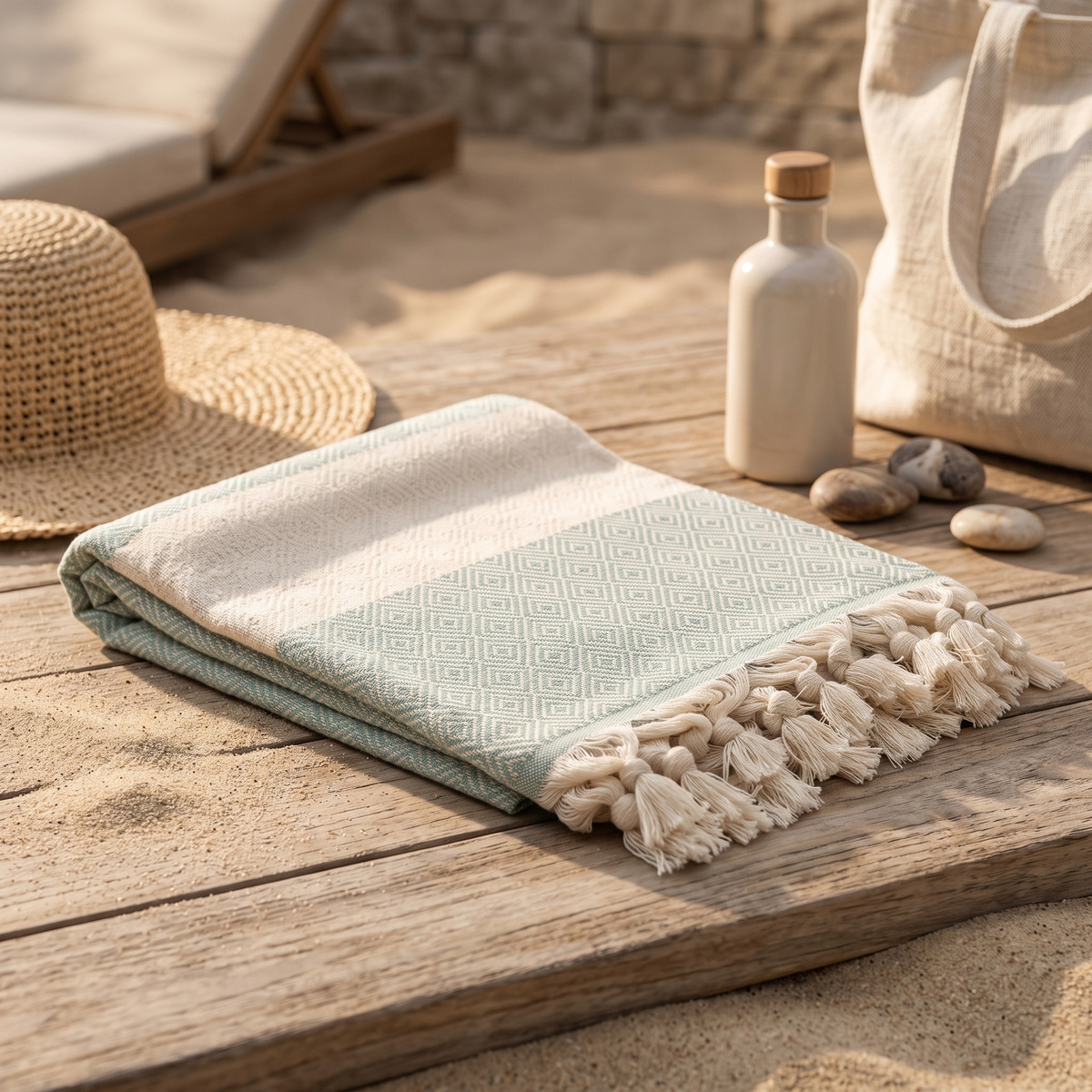 Ręcznik plażowy Peri Hamam Elmas – wzór w kratkę