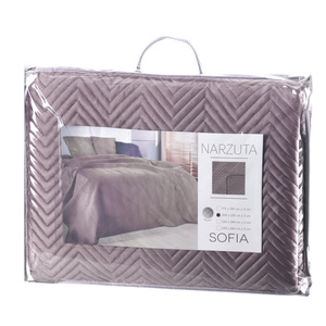Narzuta 220 x 240 Dekoracyjna Welurowa Sofia Puder1