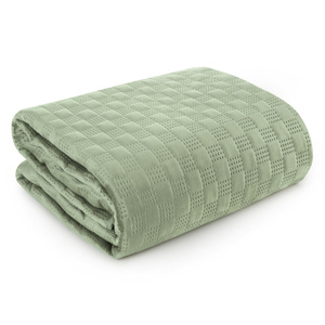 Quilted Velvet Bedspread 200 x 220 Sofia4 Dark Green