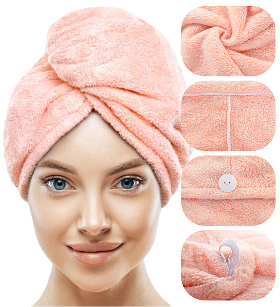 Turban 65 x 25 Ręcznik Mikrofibra Aki Morela