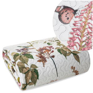 Bedspread 170 x 210 Quilted Rosa White+Green