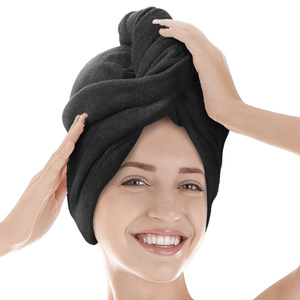 Turban 63 x 24 Ręcznik Active Mikrofibra Czarny