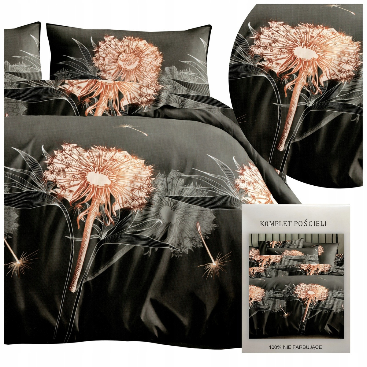 Pościel 3D HXDD 160x200 – elegancki motyw dmuchawców