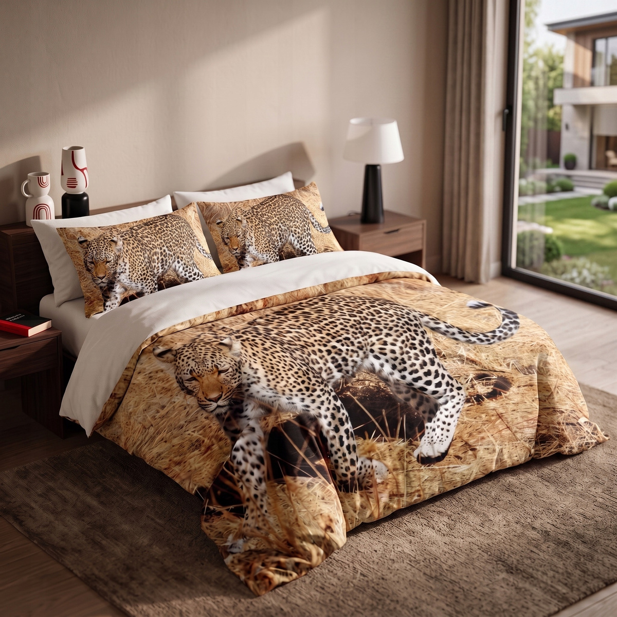 Pościel Andreas 160x200 gepard wzór 3D – stylowy motyw zwierzęcy