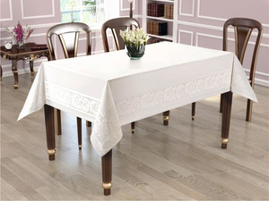 Teflon tablecloth Laura 320 White 130x160