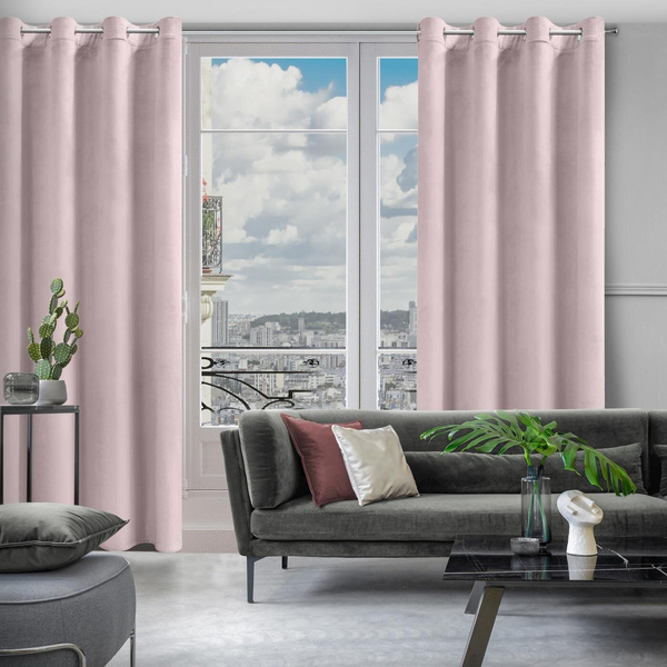 Zasłona 135 x 270 Dekoracyjna Velvet Rosa Puder