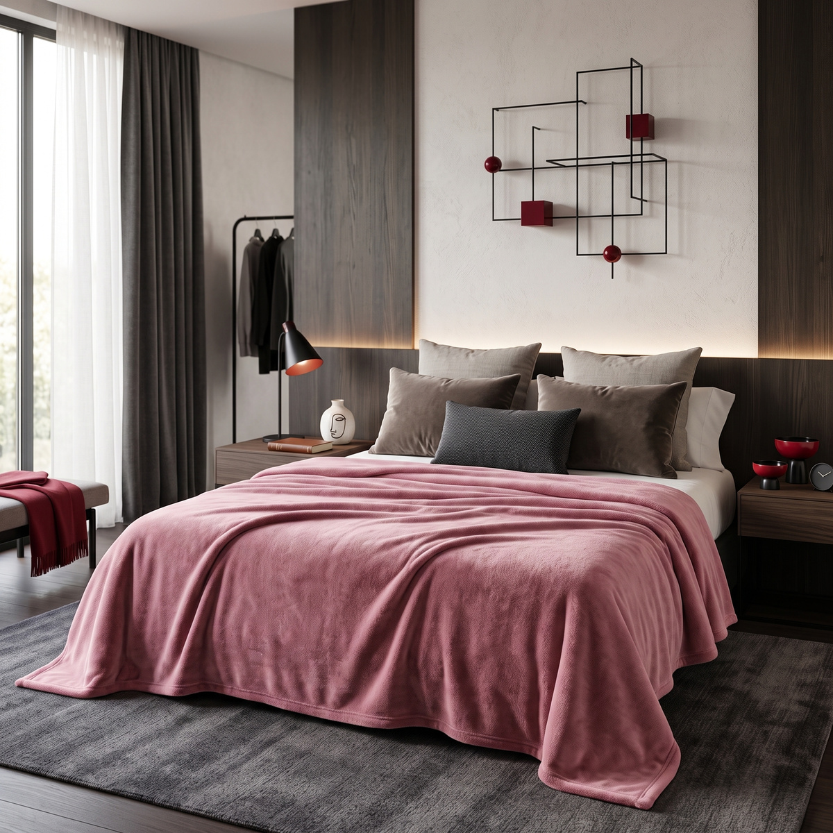 Koc Juana wrzos – elegancki design i jednolity kolor