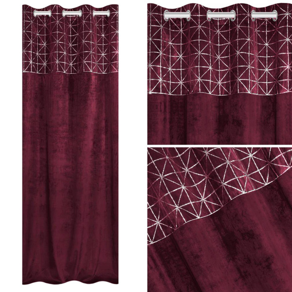 Zasłona 140 x 250 Dekoracyjna Velvet Glossy Amaran