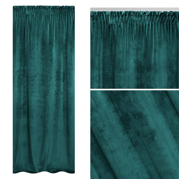 Zasłona 140 x 270 Dekoracyjna Velvet Soft Turkus