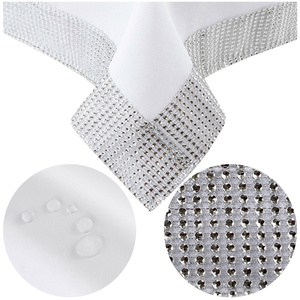 Diamond Zirconia White 140x240 Stainproof Tablecloth