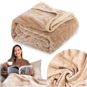 Koc 160 x 200 Akrylowy Jednolity Ciepły Yasemin 01