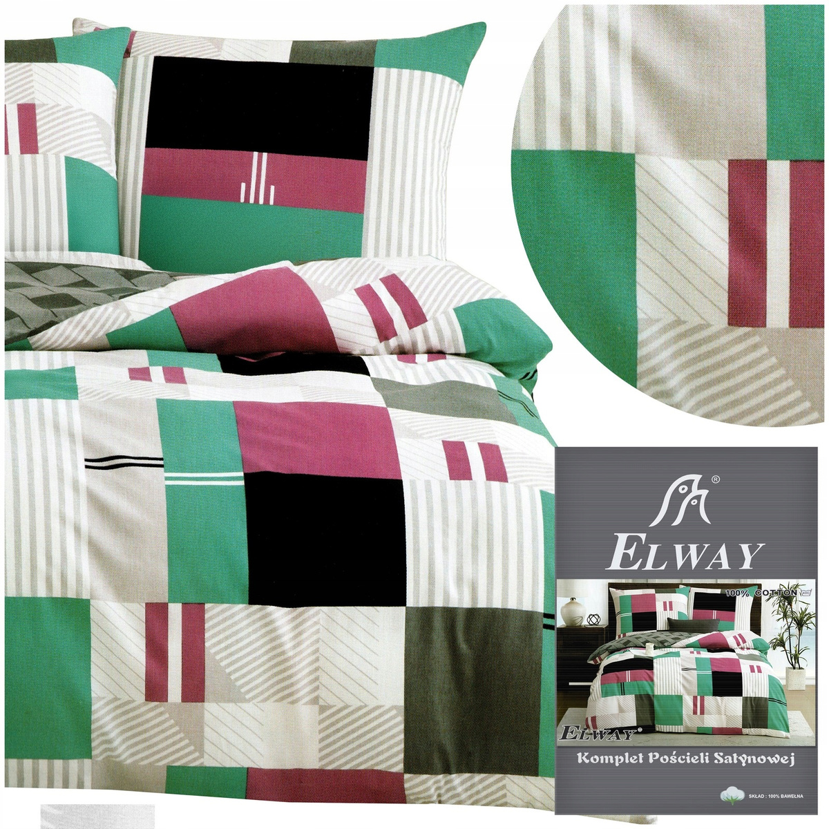 Pościel Elway 160x200 nowoczesny design i subtelny połysk