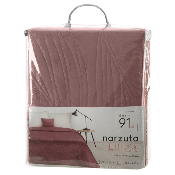 Narzuta 170 x 210 Pikowana Velvet Luiz4 Róż