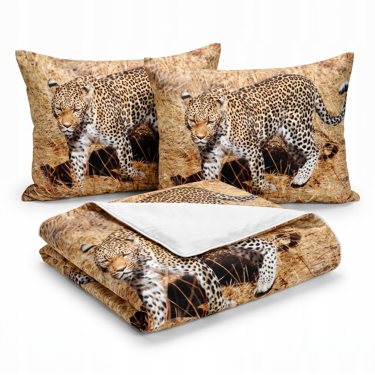 Pościel Andreas 160x200 gepard wzór 3D – eleganckie wykończenie kompletu