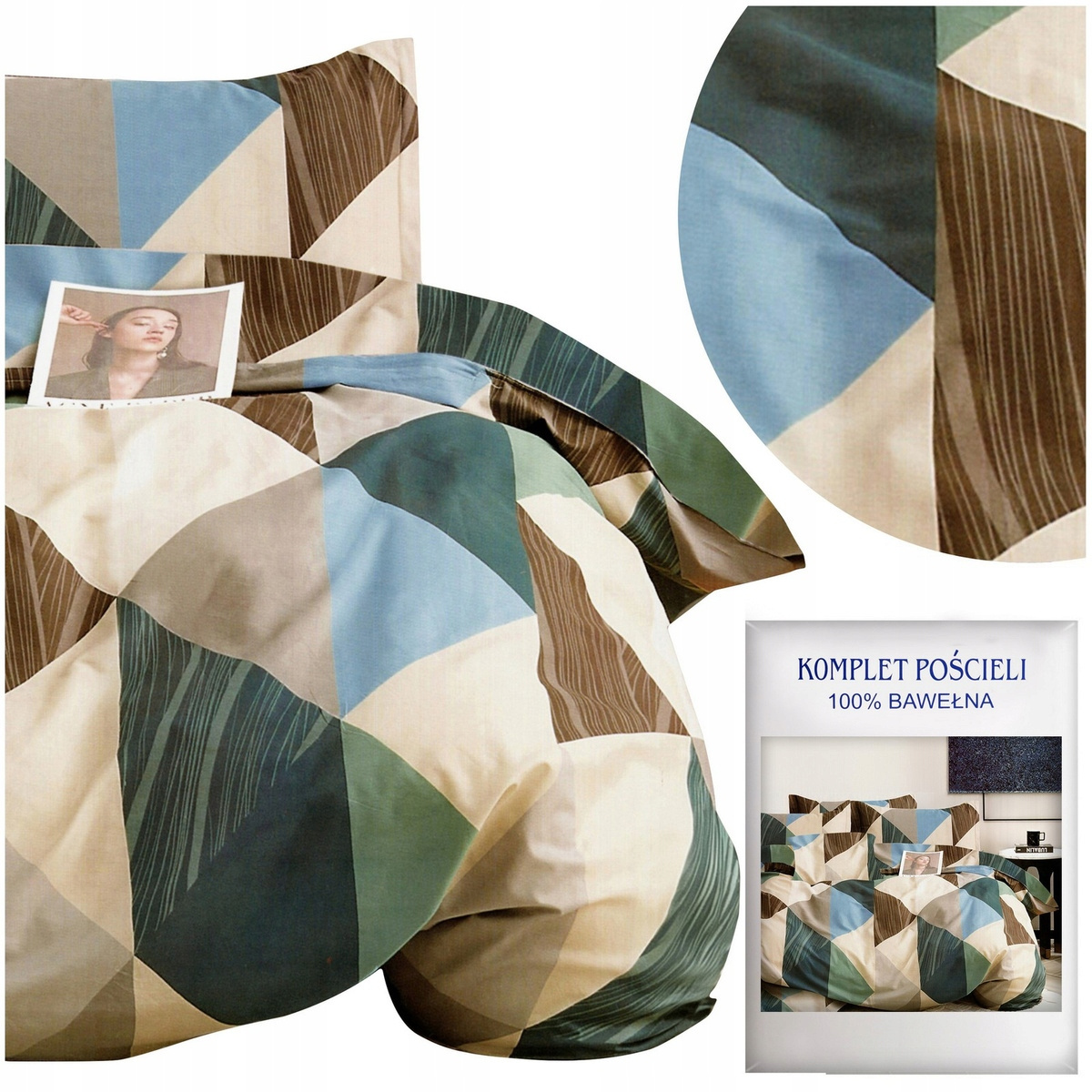 Pościel z satyny bawełnianej AIDA 160x200 naturalny komfort i nowoczesny design