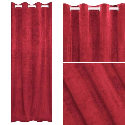 Zasłona 140 x 250 Dekoracyjna Velvet Soft Czerwony