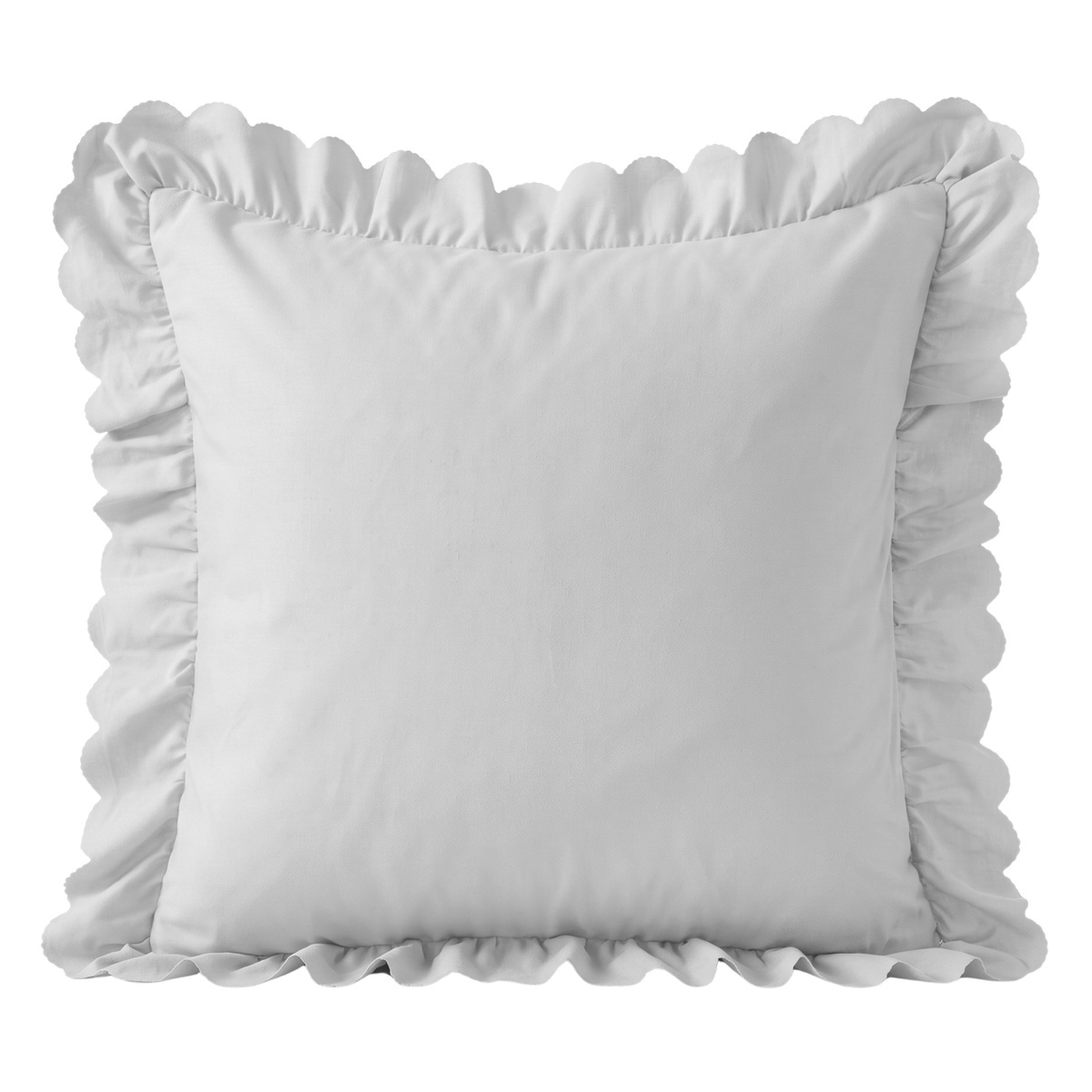 Poszewka Luxury Jowita 40x40 cm z falbaną jasnoszara