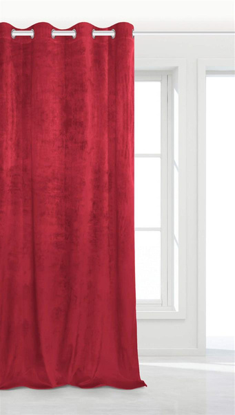 Zasłona 140 x 250 Dekoracyjna Velvet Soft Czerwony