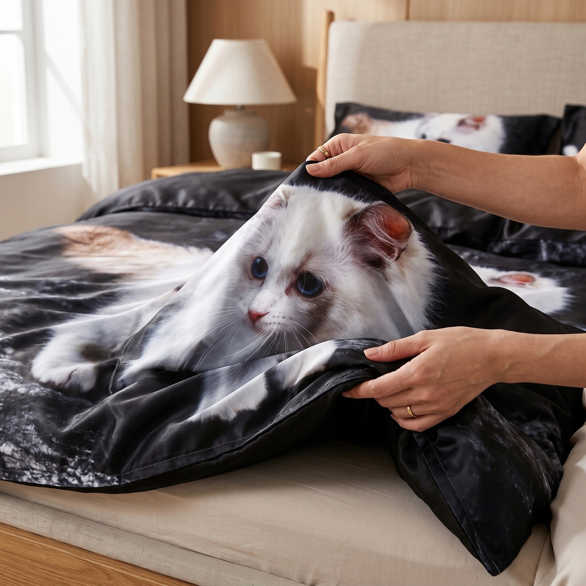 Pościel Andreas Kot 3D – komplet 140x200 z poszewką 70x80