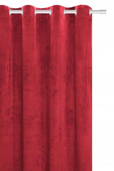 Zasłona 140 x 250 Dekoracyjna Velvet Soft Czerwony