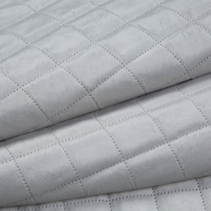 70 x 160 Quilted Velvet Bedspread Luiz5 J.Silver