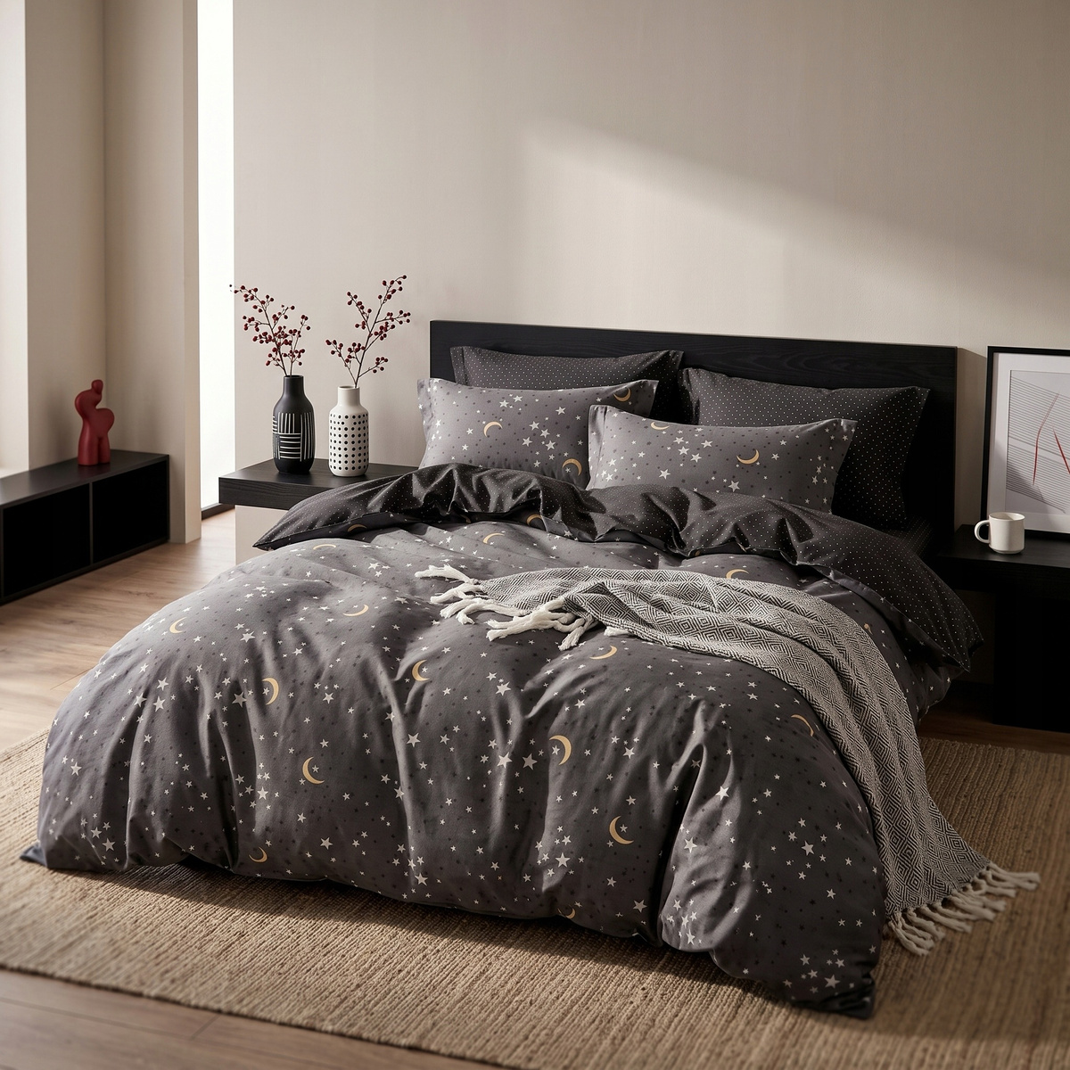 Pościel satynowa bawełniana 160x200 model A1190 – komplet z poszewkami 70x80